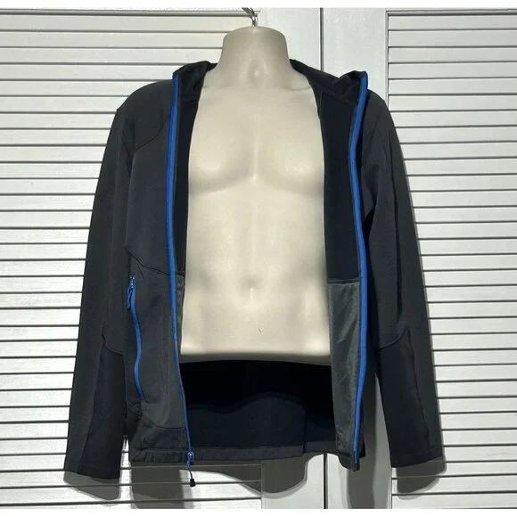 The North Face Men's Gray Blue Full-Zip Fleece Hoodie Athletic Jacket Size M 304 - Picture 3 of 11